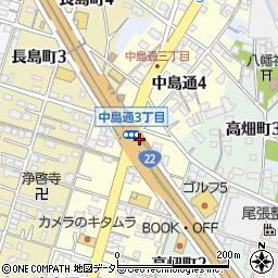 愛知県一宮市中島通3丁目周辺の地図