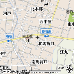 愛知県一宮市春明北馬背口111周辺の地図