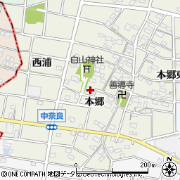 愛知県江南市中奈良町本郷105周辺の地図