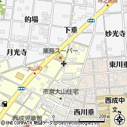 愛知県一宮市大赤見東川垂周辺の地図