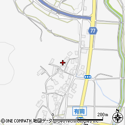 京都府綾部市有岡町（若宮）周辺の地図