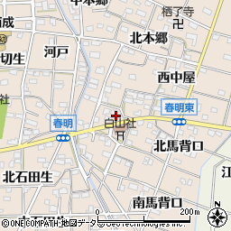 愛知県一宮市春明南本郷周辺の地図