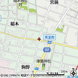 愛知県江南市天王町駒野周辺の地図
