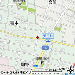 愛知県江南市天王町（駒野）周辺の地図