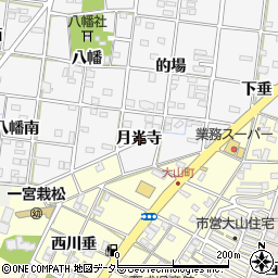 愛知県一宮市時之島月光寺周辺の地図
