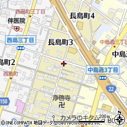 愛知県一宮市長島町周辺の地図