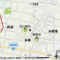愛知県江南市中奈良町本郷87周辺の地図