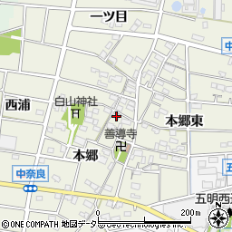 愛知県江南市中奈良町本郷77周辺の地図