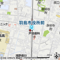 羽島市役所前駅周辺の地図