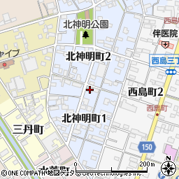 愛知県一宮市北神明町2丁目17周辺の地図