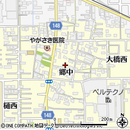 愛知県一宮市開明郷中周辺の地図