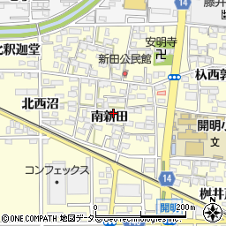 愛知県一宮市開明南新田周辺の地図