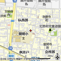 愛知県一宮市開明杁西郭2周辺の地図