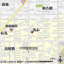 愛知県一宮市開明洗心13周辺の地図