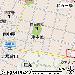 愛知県一宮市春明東中屋周辺の地図