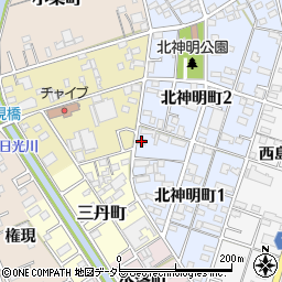 愛知県一宮市北神明町2丁目1周辺の地図