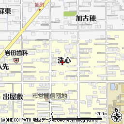 愛知県一宮市開明洗心周辺の地図