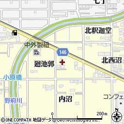 愛知県一宮市開明廻池郭周辺の地図