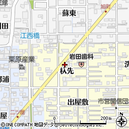 愛知県一宮市開明杁先周辺の地図