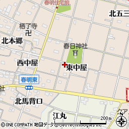 愛知県一宮市春明東中屋20周辺の地図