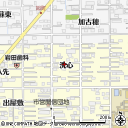 愛知県一宮市開明洗心14周辺の地図