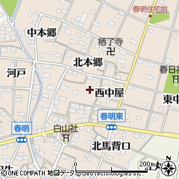 愛知県一宮市春明北本郷24周辺の地図