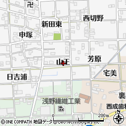 愛知県一宮市時之島山王周辺の地図