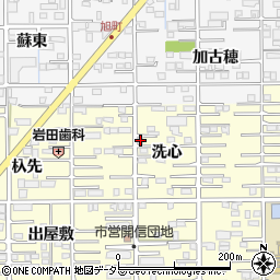 愛知県一宮市開明洗心15-7周辺の地図