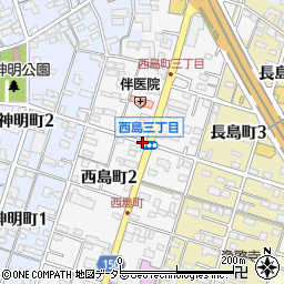 愛知県一宮市西島町周辺の地図