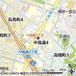 愛知県一宮市中島通4丁目周辺の地図