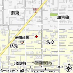 愛知県一宮市開明洗心3周辺の地図