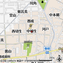 愛知県一宮市春明（中切生）周辺の地図
