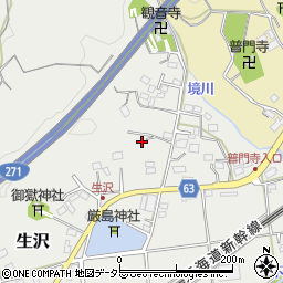 神奈川県中郡大磯町生沢周辺の地図