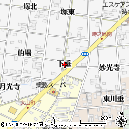 愛知県一宮市時之島下垂周辺の地図