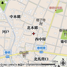 愛知県一宮市春明北本郷27-3周辺の地図