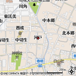 愛知県一宮市春明河戸周辺の地図