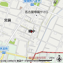 愛知県江南市安良町（郷中）周辺の地図