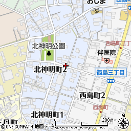 愛知県一宮市北神明町周辺の地図