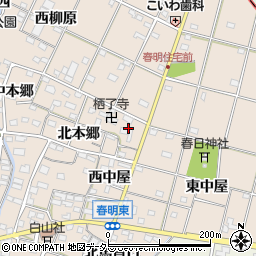 愛知県一宮市春明南柳原周辺の地図