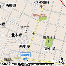 愛知県一宮市春明東柳原55周辺の地図