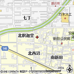 愛知県一宮市開明北釈迦堂周辺の地図