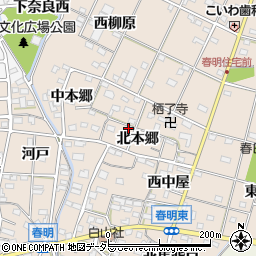 愛知県一宮市春明北本郷8周辺の地図