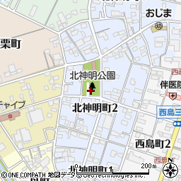 愛知県一宮市一宮神明周辺の地図