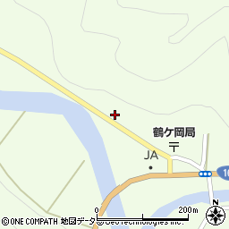 京都府南丹市美山町鶴ケ岡コモウ谷周辺の地図
