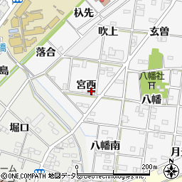 愛知県一宮市時之島宮西周辺の地図