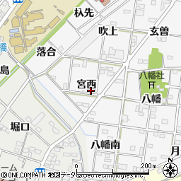 愛知県一宮市時之島（宮西）周辺の地図
