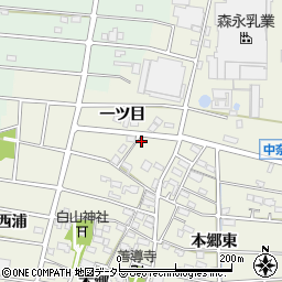 愛知県江南市中奈良町本郷12周辺の地図