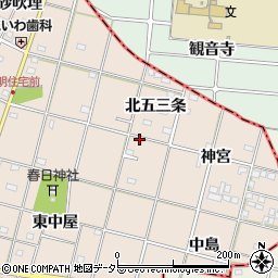 愛知県一宮市春明北五三条周辺の地図