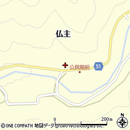 京都府船井郡京丹波町仏主川原周辺の地図