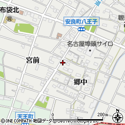 愛知県江南市安良町郷中89周辺の地図